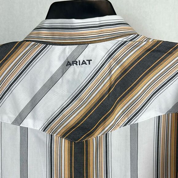 NEW Ariat Pro Series Shirt Snap Button Front Men’s Size Large Long Sleeve Stripe - Picture 7 of 10